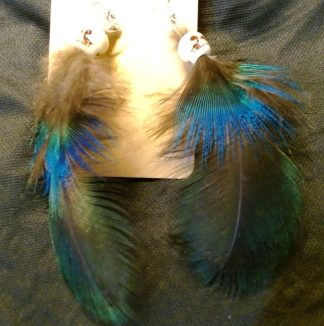 Small Downy Feathers with Skull Bead